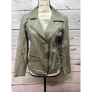 209 XS green faux leather type jacket‎ that zips off to the side